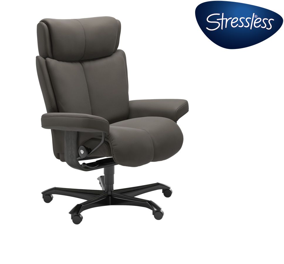 As Shown: Paloma Metal Grey Leather with Grey Wood Color