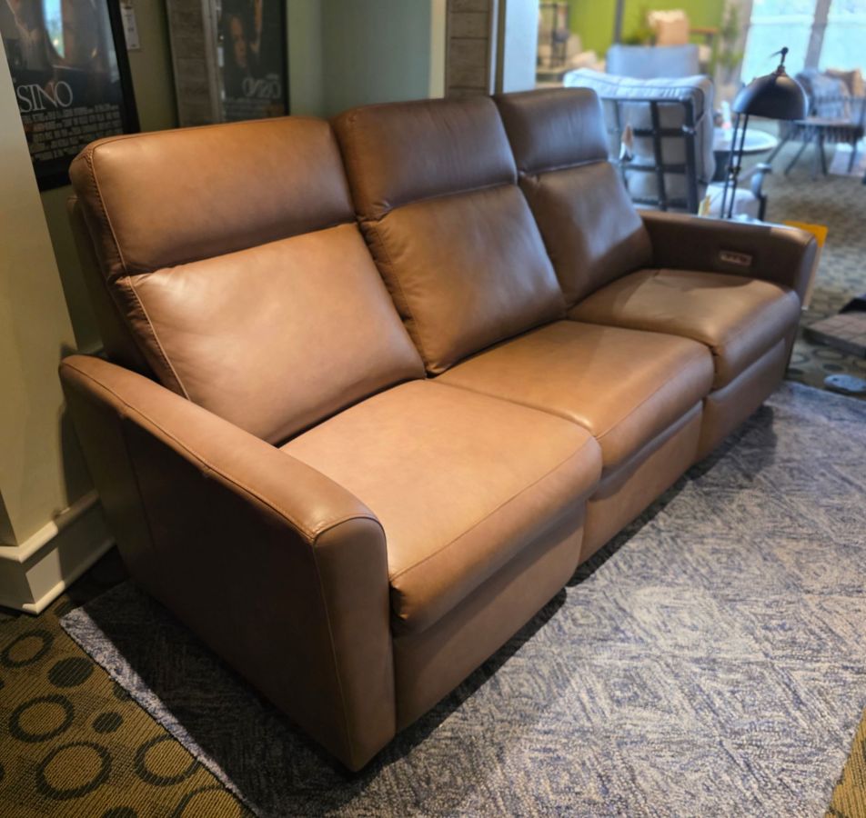 Power Solutions 3 Seat Sofa w/ Power Recline & Headrest : furniture