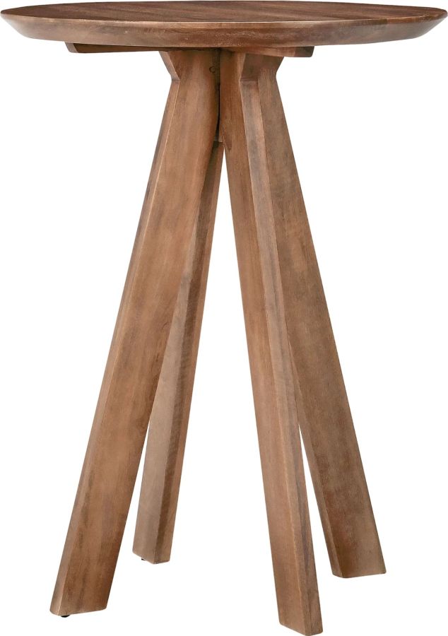 Rodrigo Solid Wood Round Bar Table - Hickory Brown : furniture