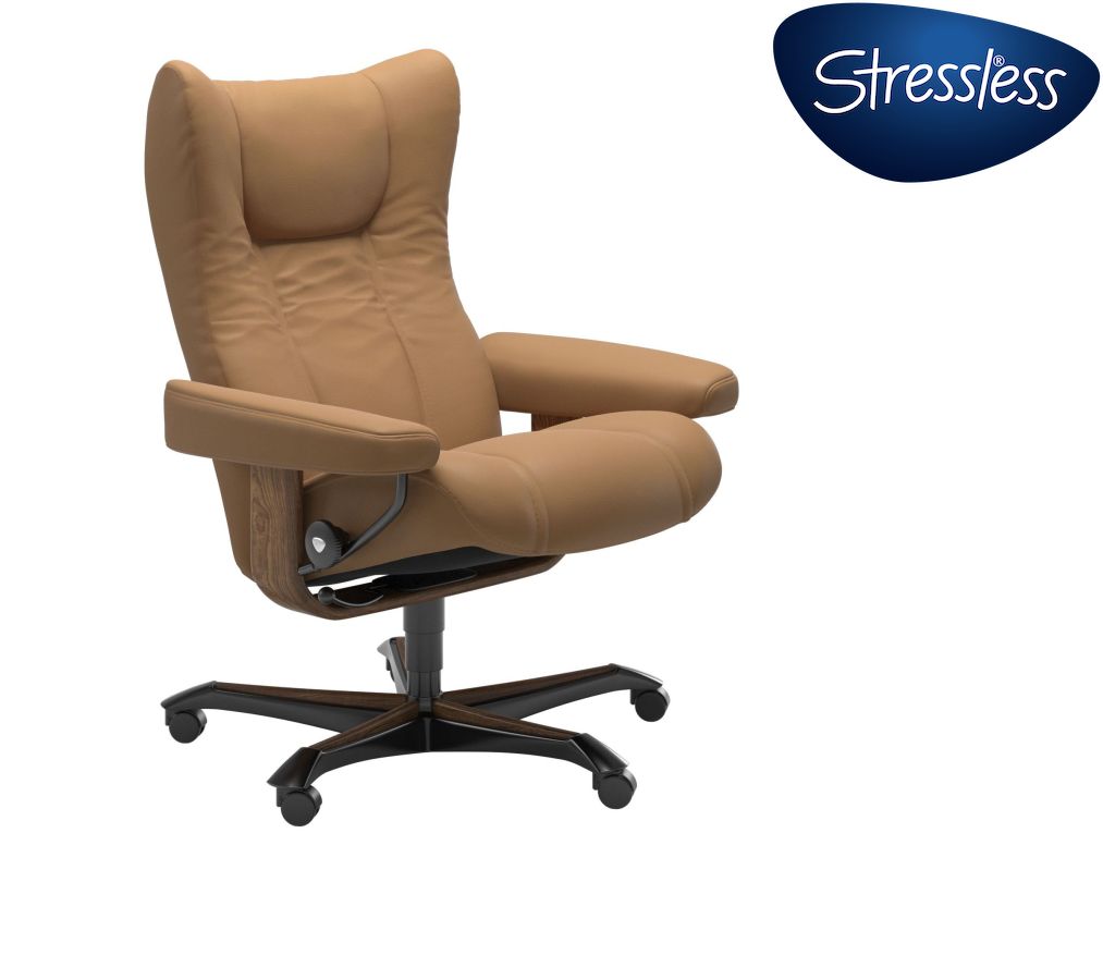 As Shown: Paloma Taupe Leather with Teak Wood Color